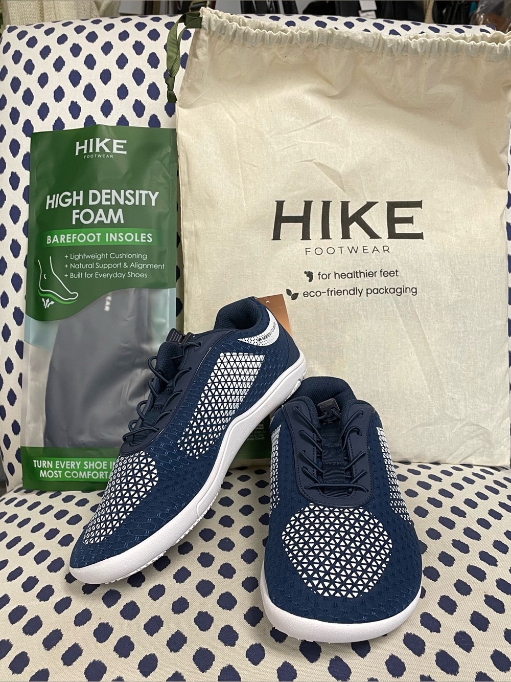 HIKE navy print shoes size 10/10.5 NEW - Picture 1 of 12